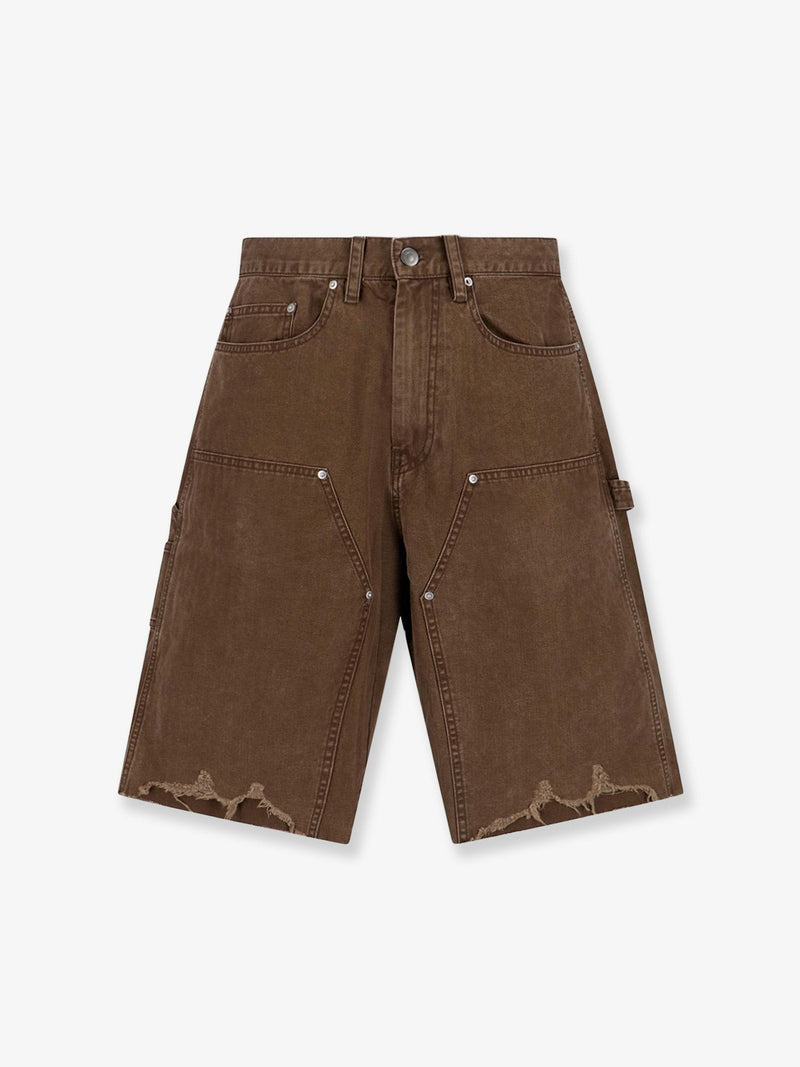 Cargo cotton bermuda shorts with distressed effect