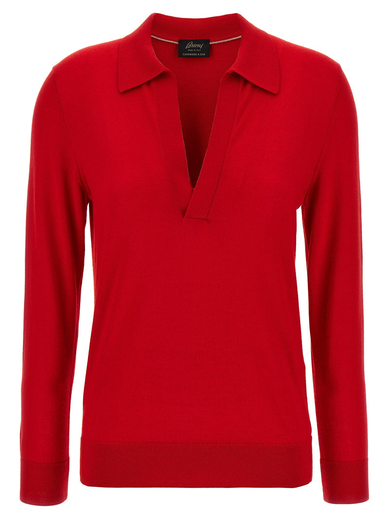 Cashmere and silk polo shirt