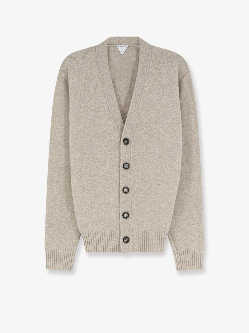 Cashmere blend cardigan with Intreccio patch