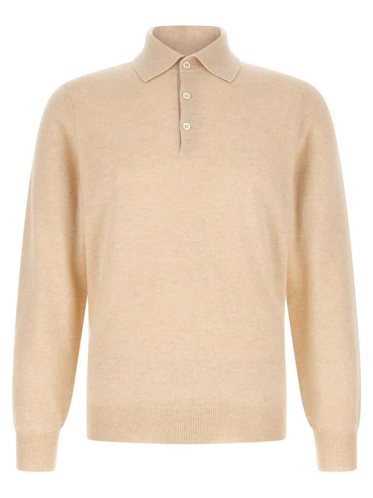Cashmere knit polo shirt