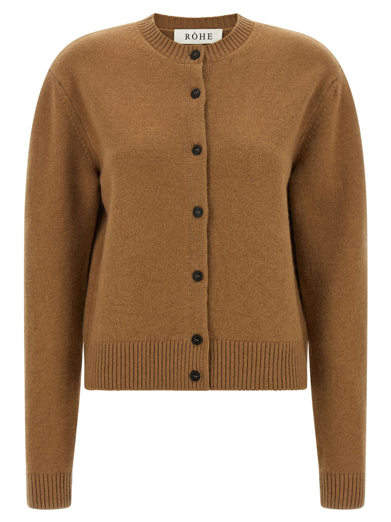 Cashmere mixed crew neck cardigan