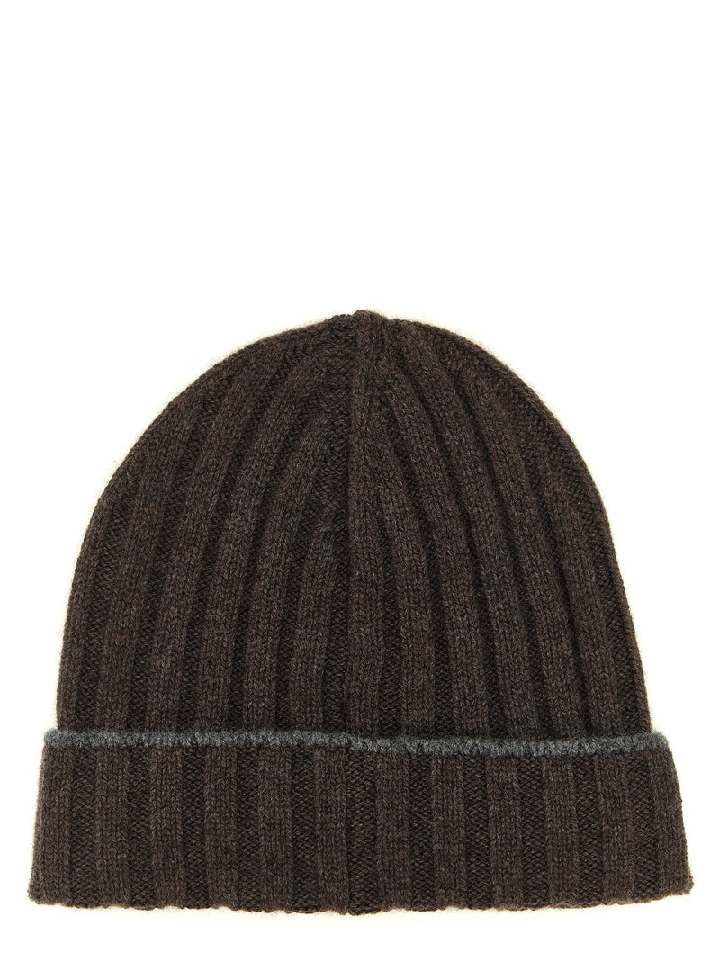 Cashmere turn-up beanie