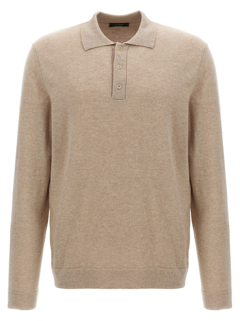 Cashmere wool polo shirt