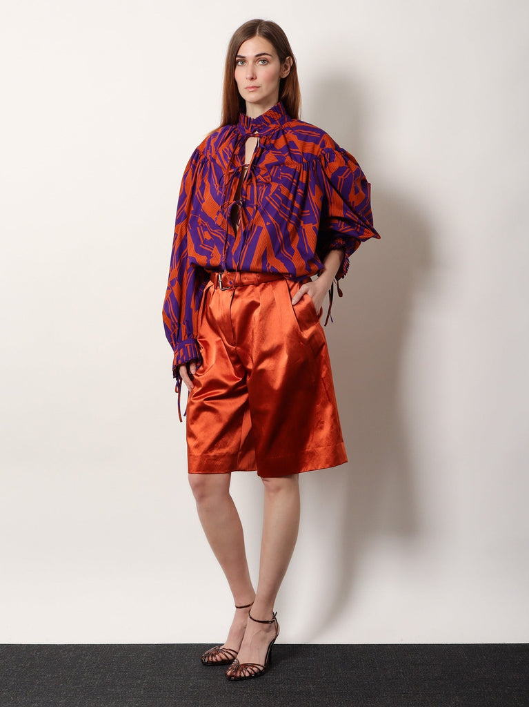 Catya cotton shirt with Crushed Stripe print