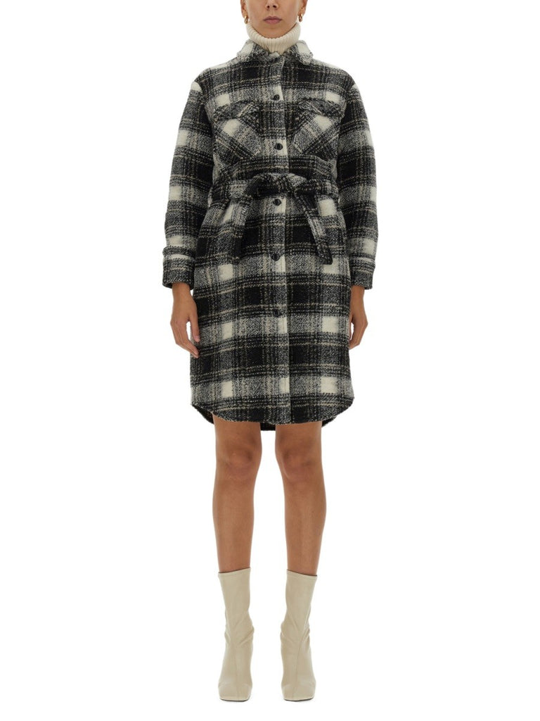 CHECK PRINT COAT