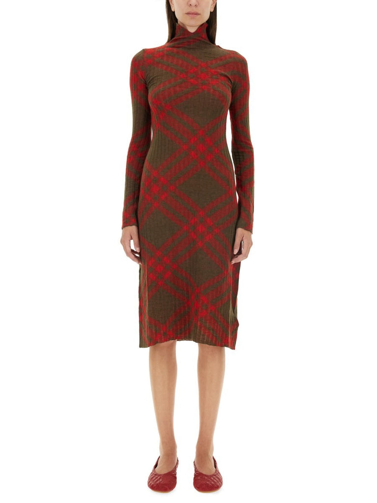 CHECK WOOL BLEND DRESS