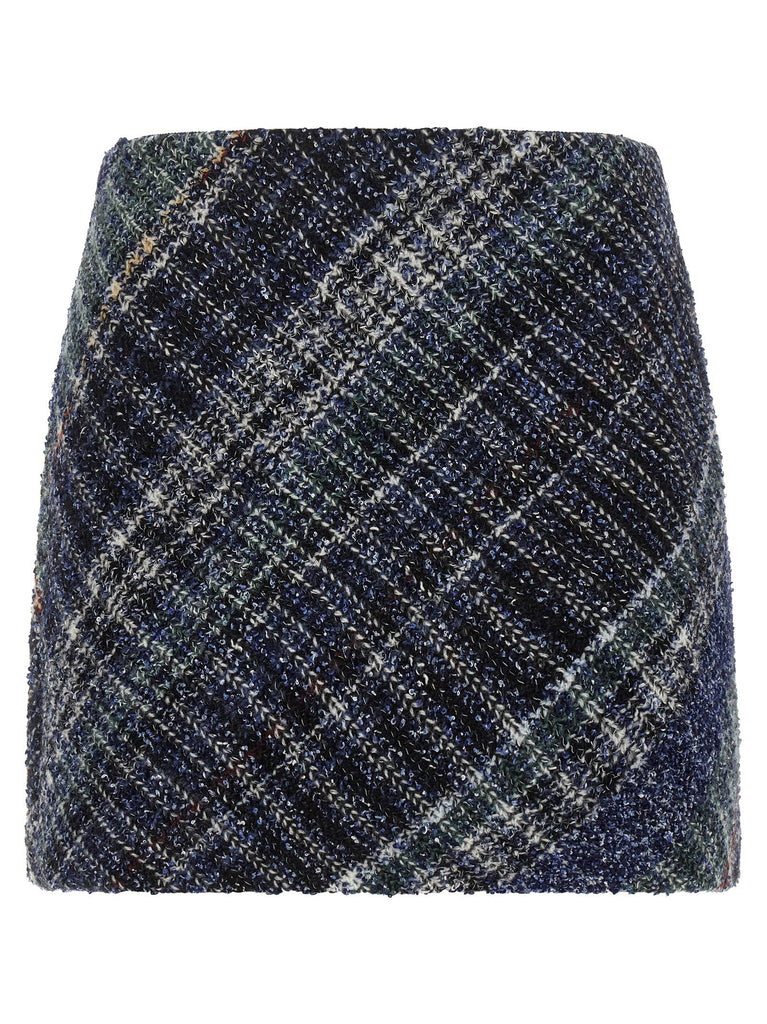 Check wool skirt