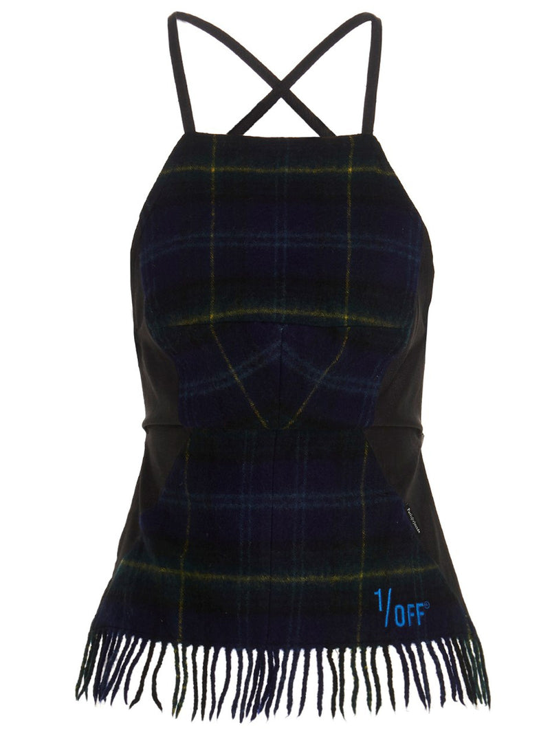 'Checked scarf' top