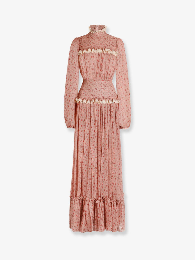 Chiffon dress with Roselline print