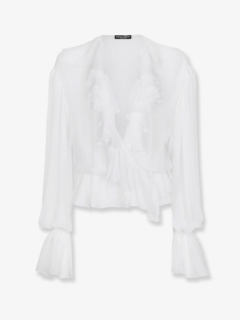 Chiffon shirt with volant