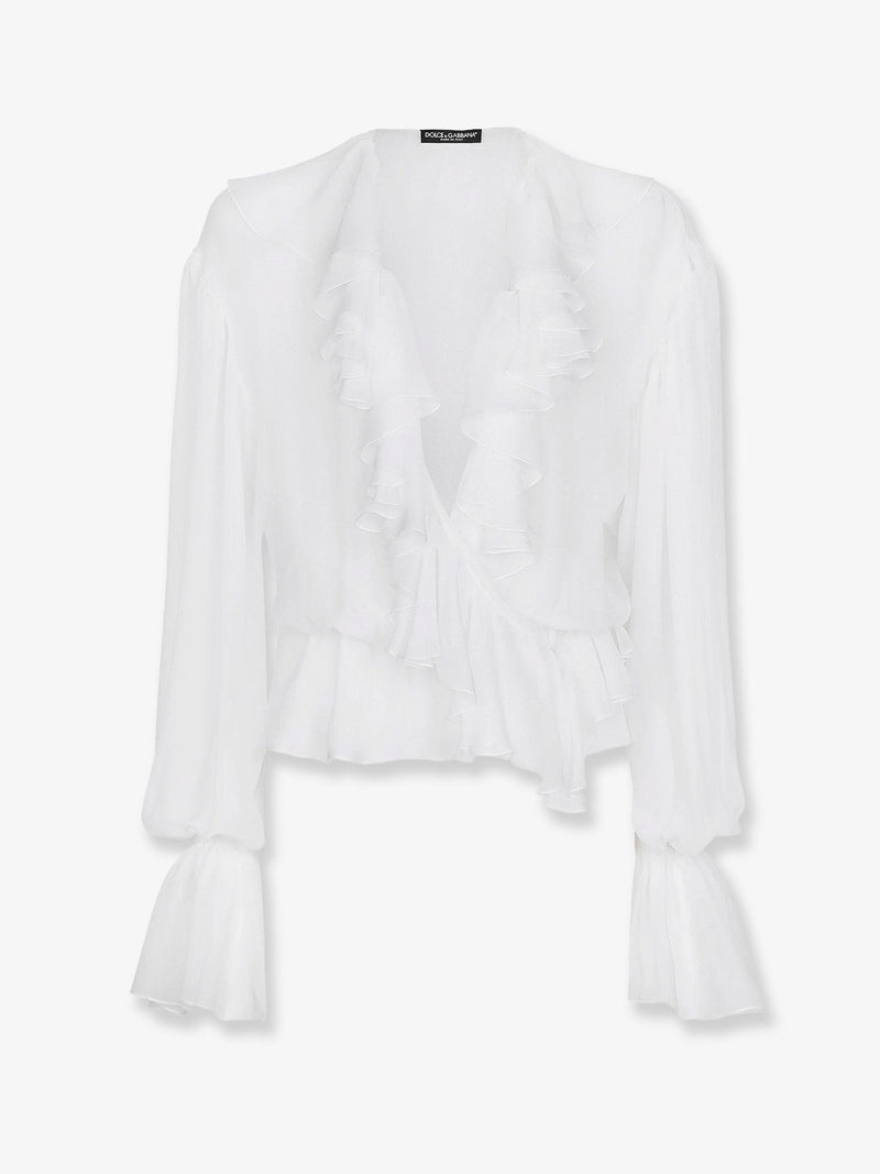Chiffon shirt with volant