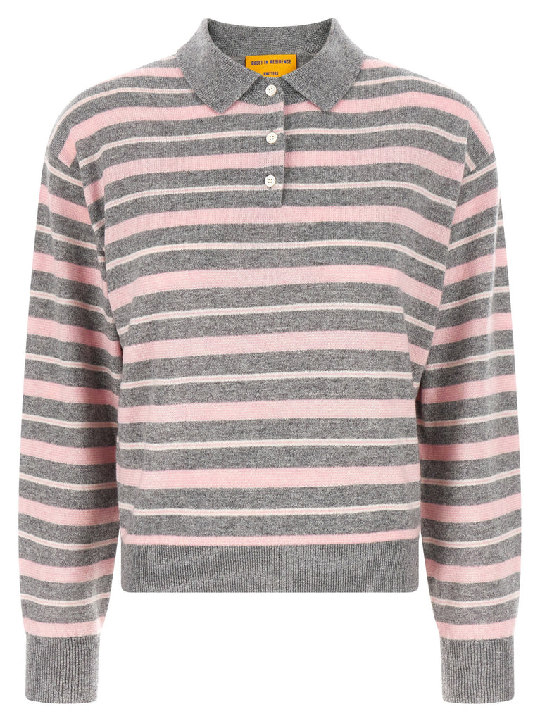 'Clloegiate Stripe Polo' sweater