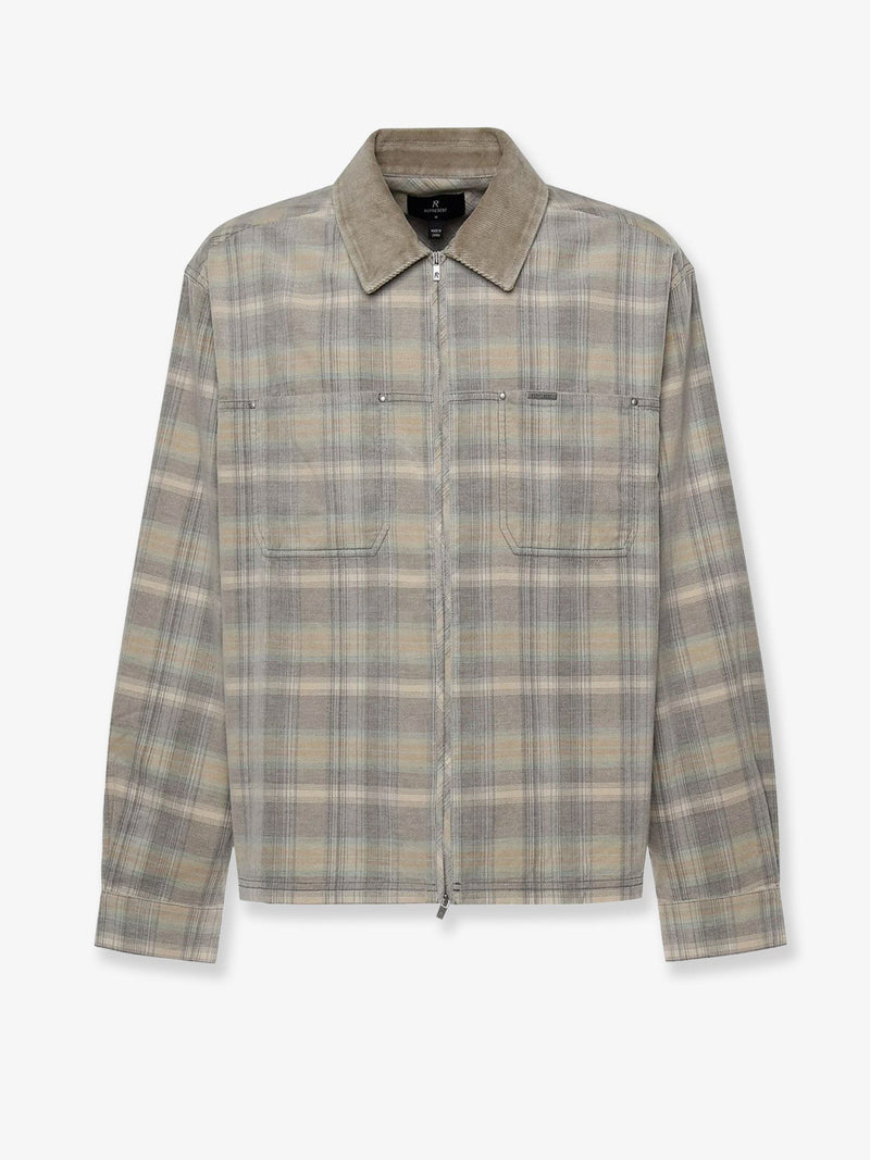Corduroy shirt with check motif