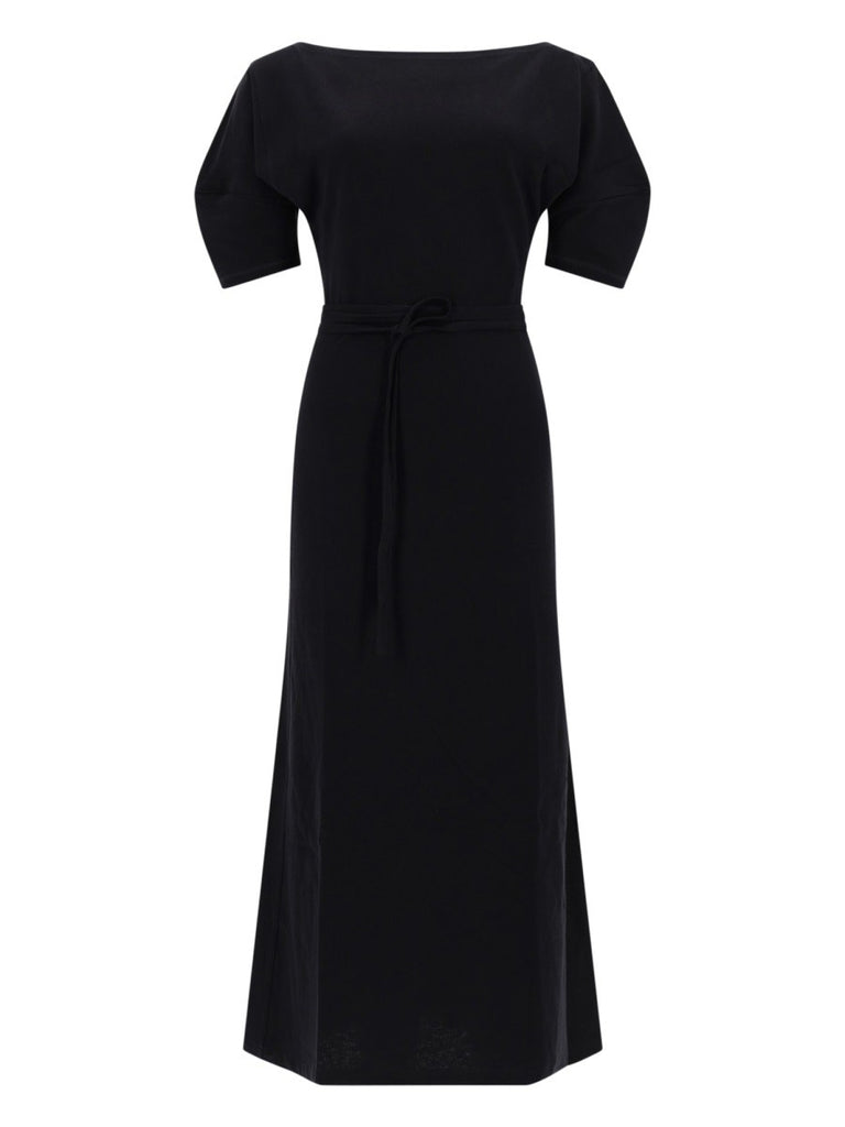 COTTON AND LINEN MIDI DRESS