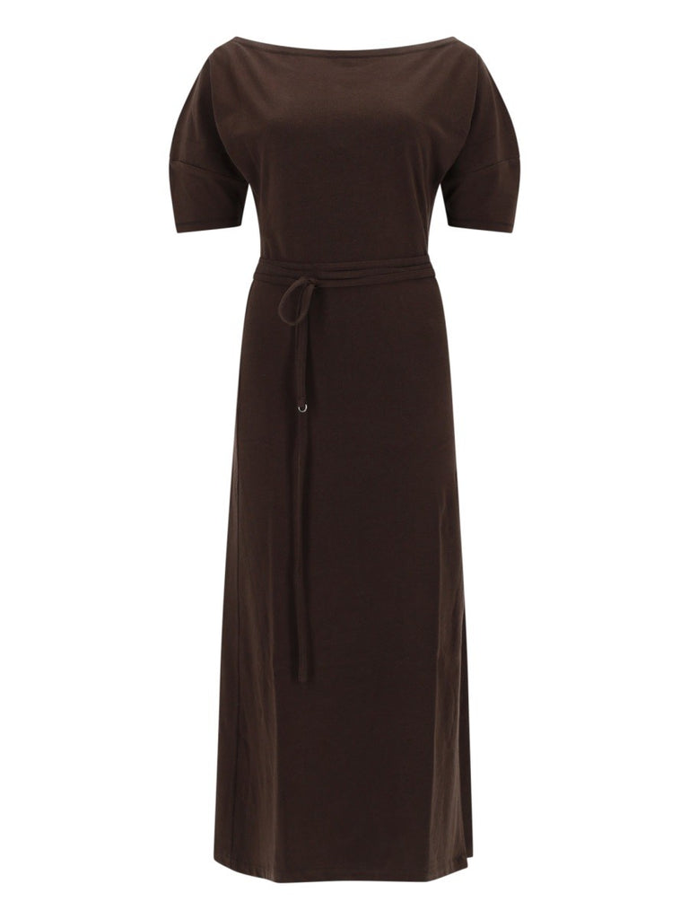 COTTON AND LINEN MIDI DRESS