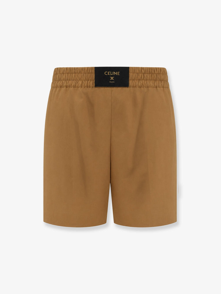 Cotton and linen shorts with Triomphe patch