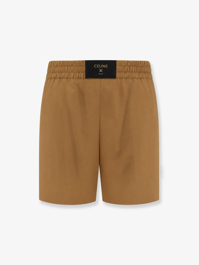 Cotton and linen shorts with Triomphe patch