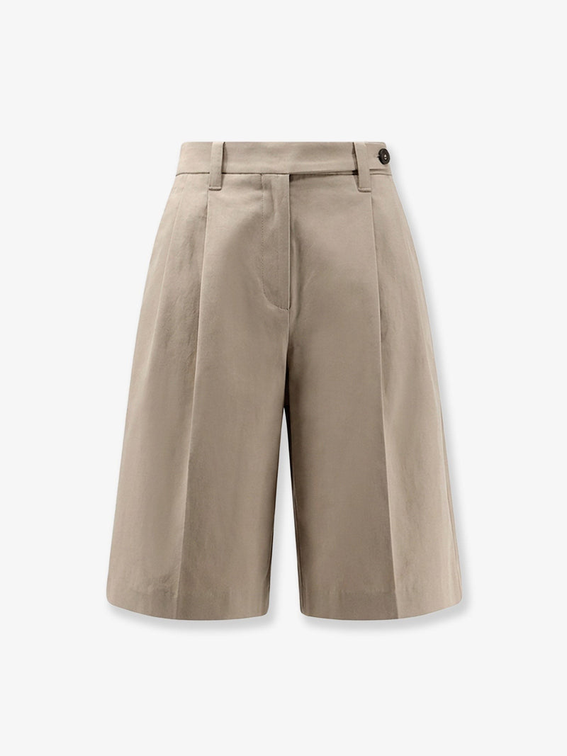 Cotton and linen shorts