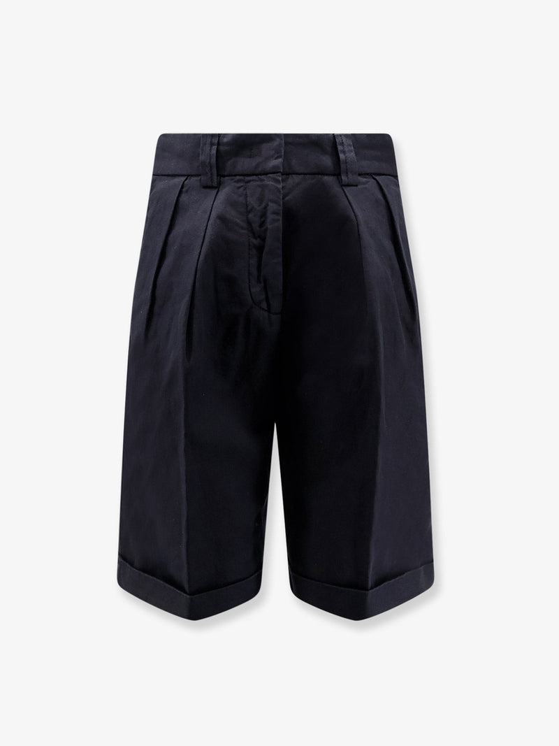 Cotton and linen shorts