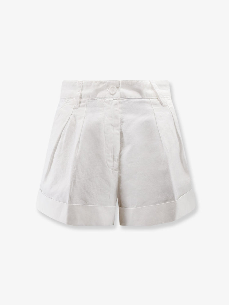 Cotton and linen shorts