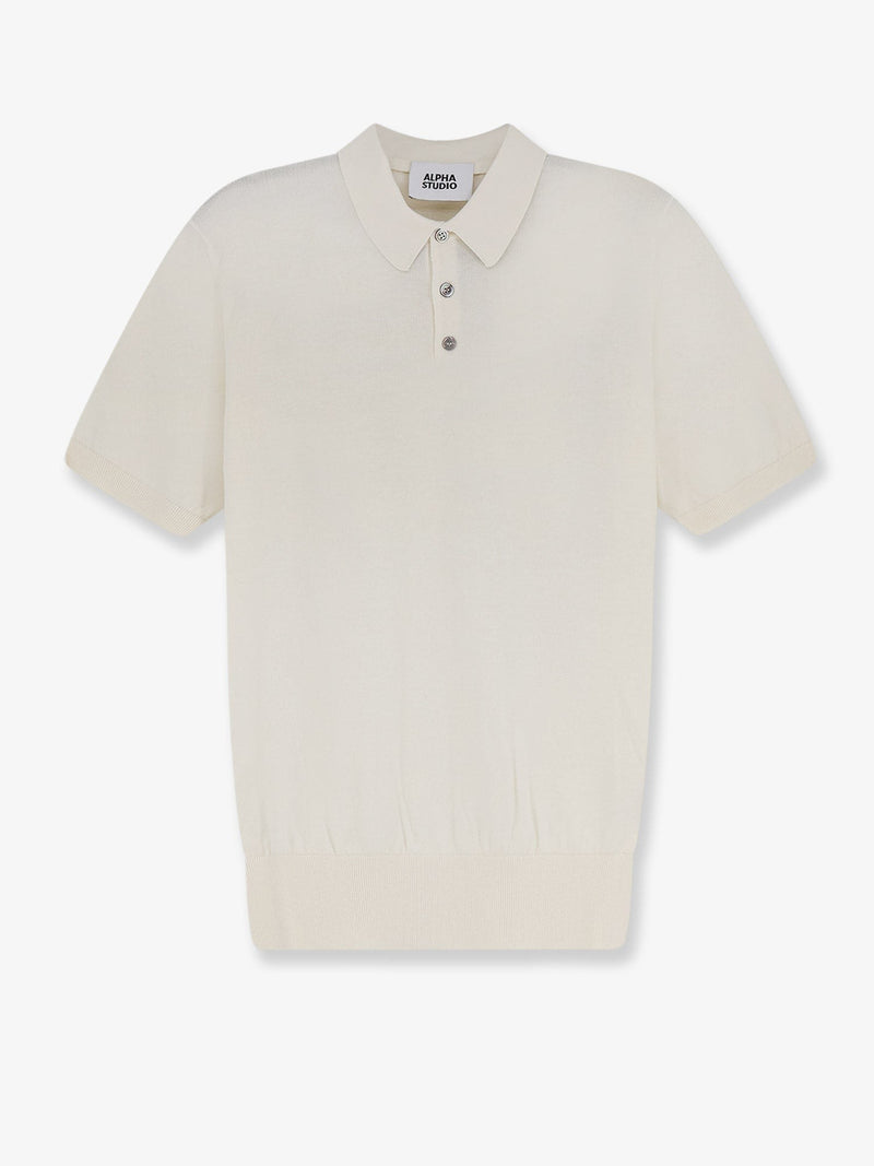 Cotton and silk blend polo shirt