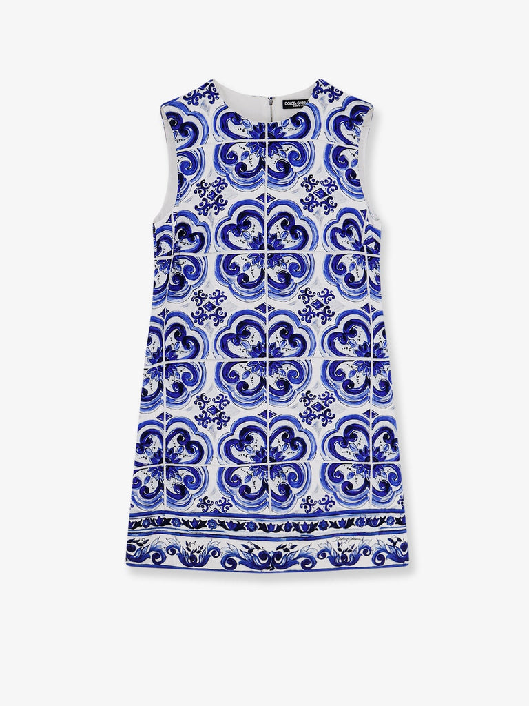 Cotton and viscose dress with Maiolica print
