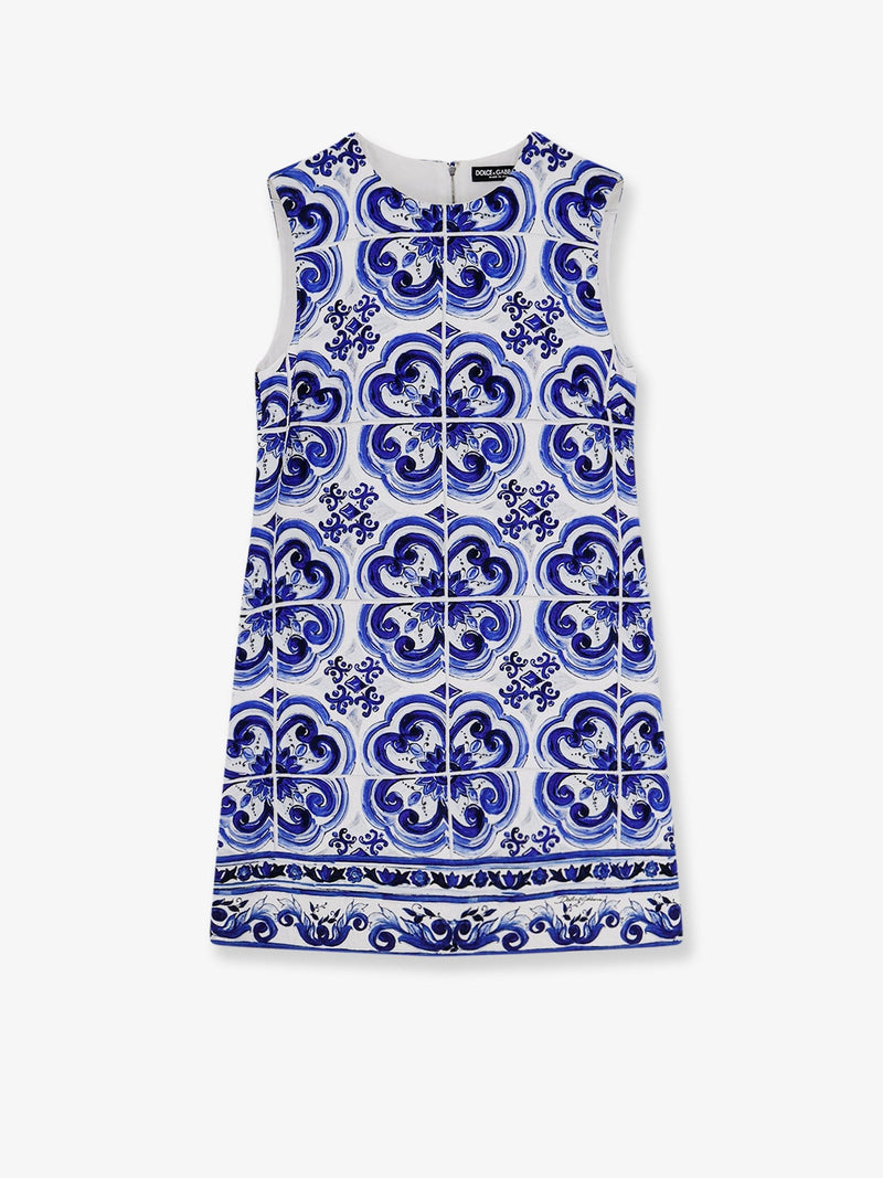 Cotton and viscose dress with Maiolica print