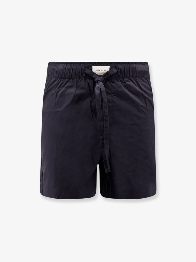 Cotton bermuda shorts with frontal logoed label