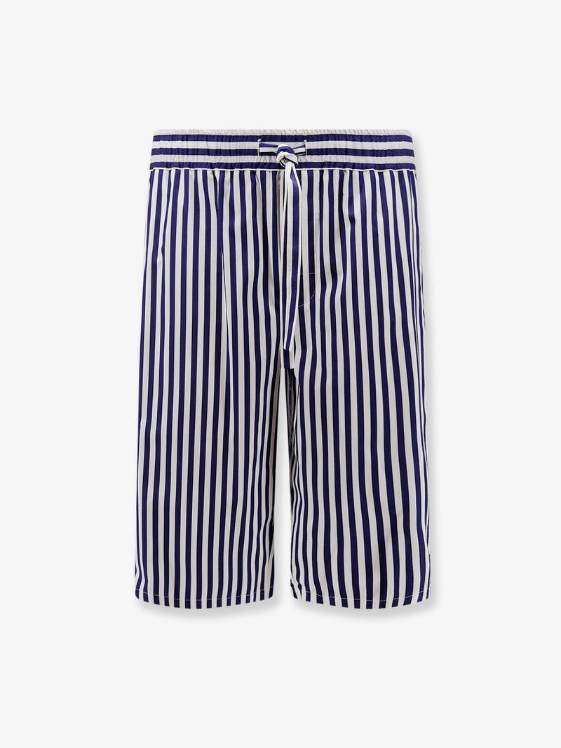 Cotton bermuda shorts with striped motif
