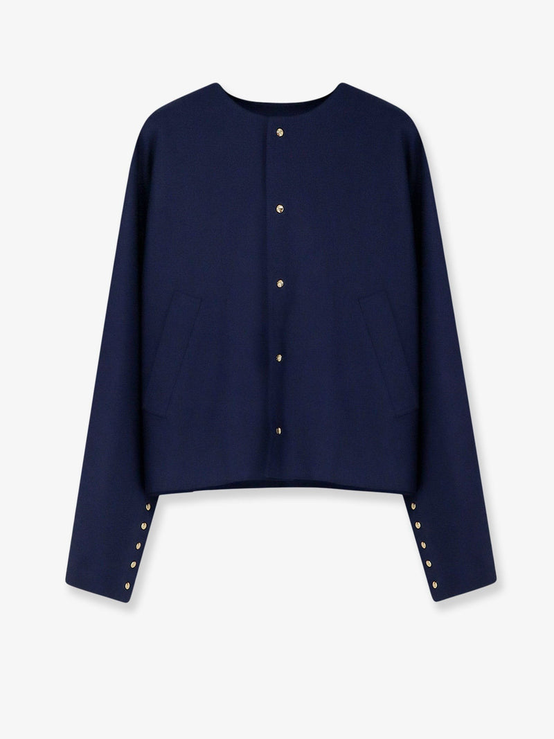 Cotton blazer with printed lining