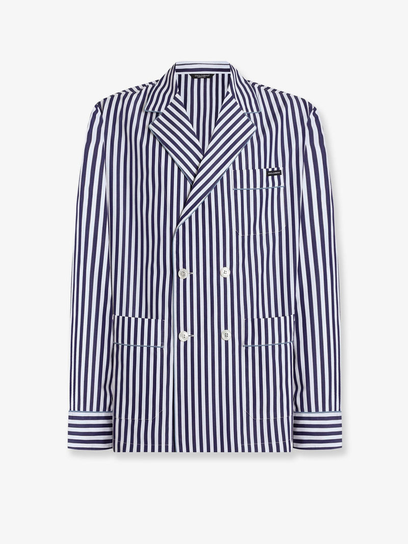 Cotton blazer with striped motif