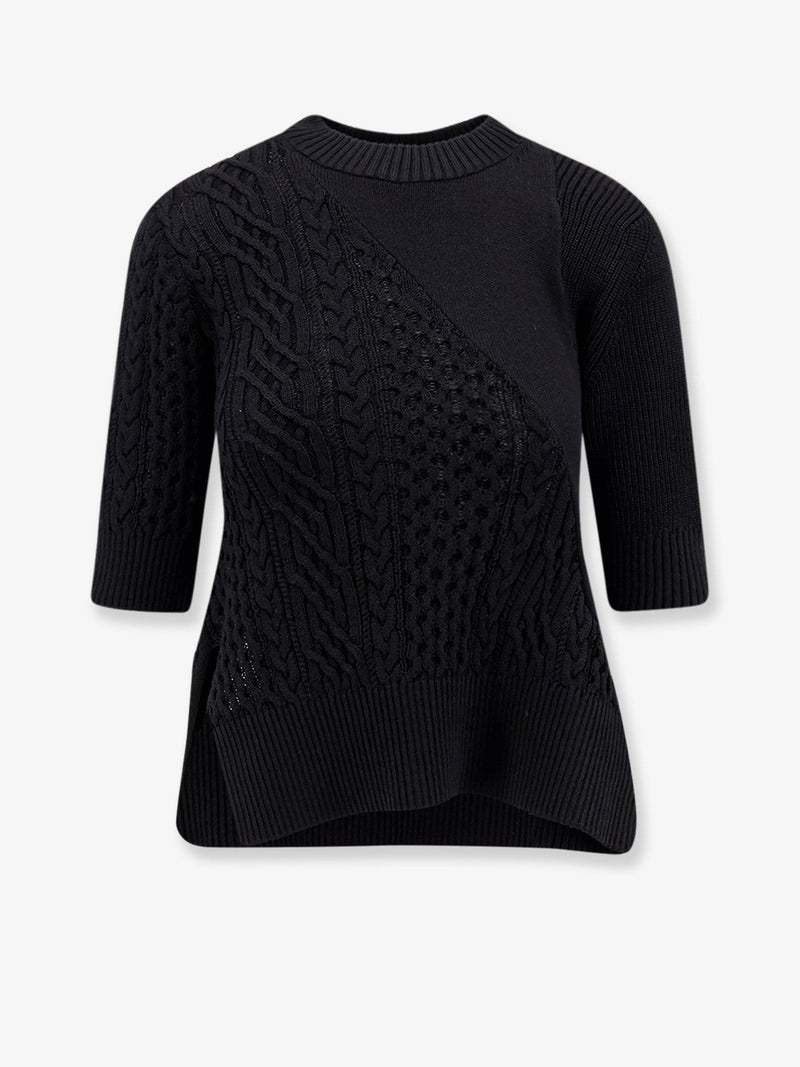 Cotton blend asymmetrical sweater