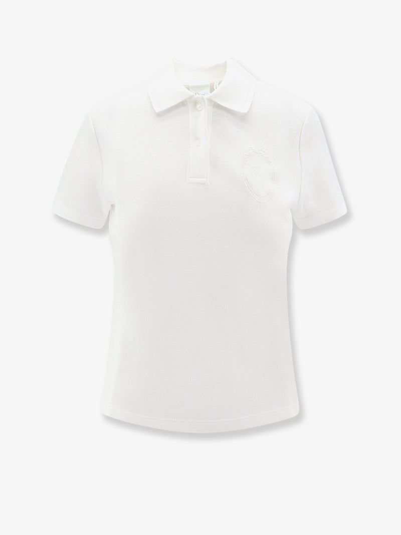 Cotton blend polo shirt with embroidered Dior Médaillon logo