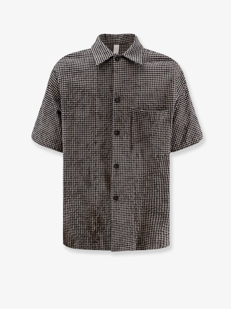 Cotton blend shirt with checked pattern