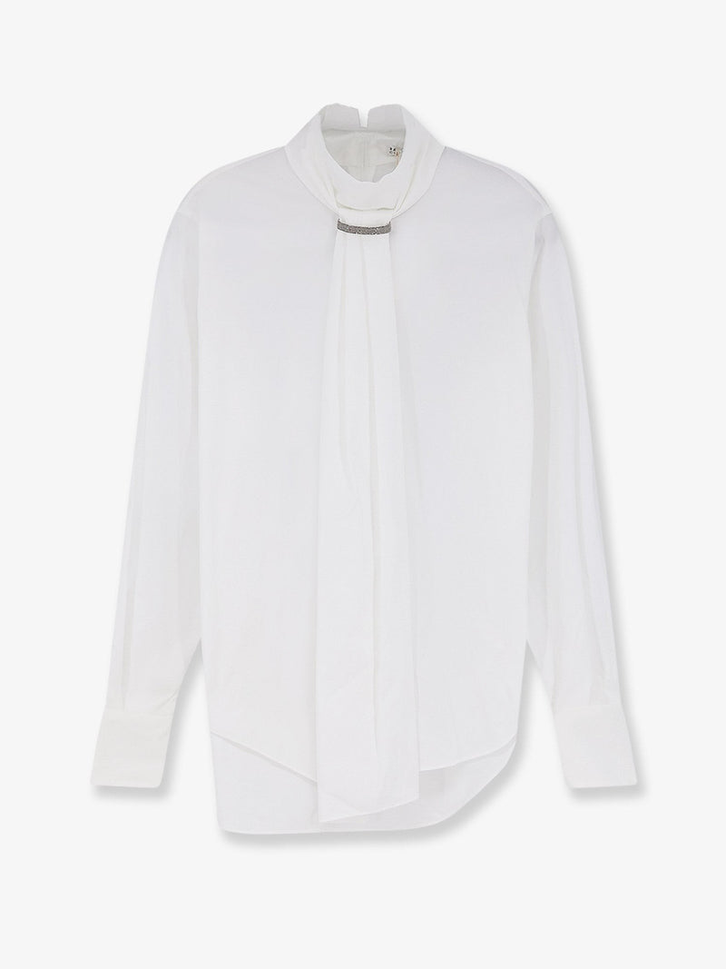 Cotton blend shirt with Monili detail