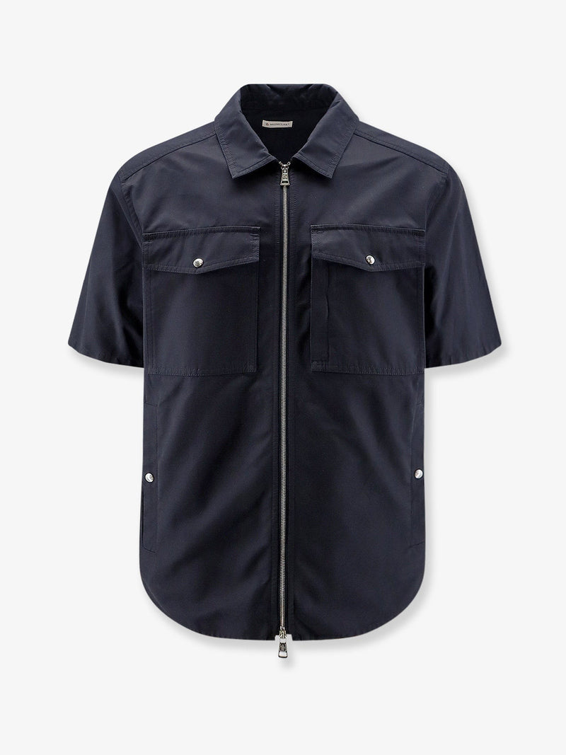 Cotton blend shirt with zip