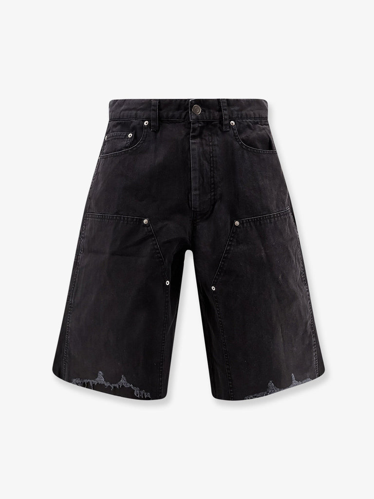 Cotton cargo bermuda shorts with distressed effect