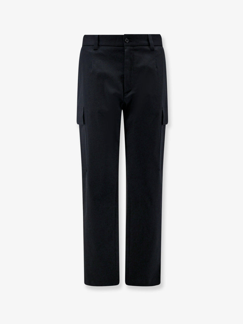 Cotton cargo trousers with back metal logo patch