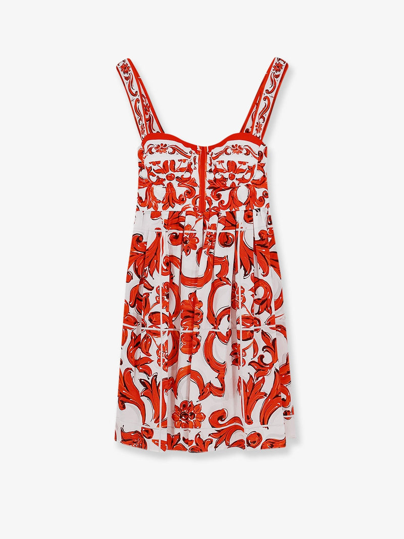 Cotton dress with Maiolica print