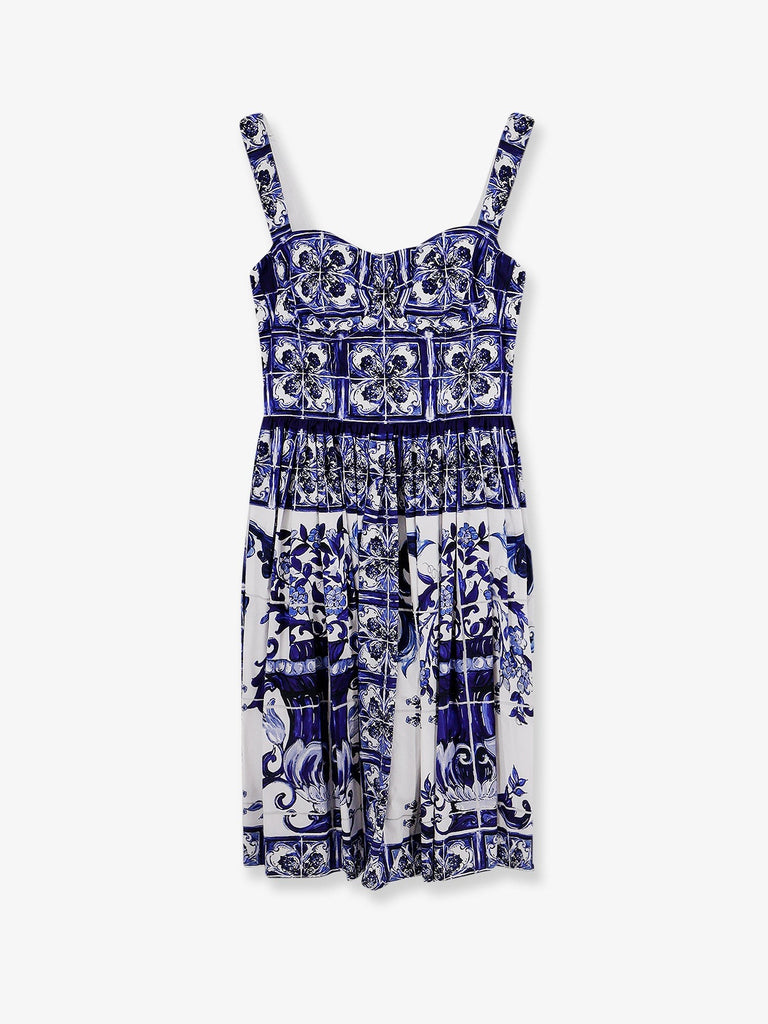 Cotton dress with Maiolica print