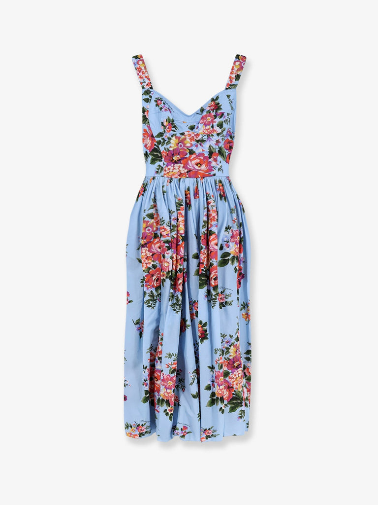 Cotton dress with Mazzo di Fiori print