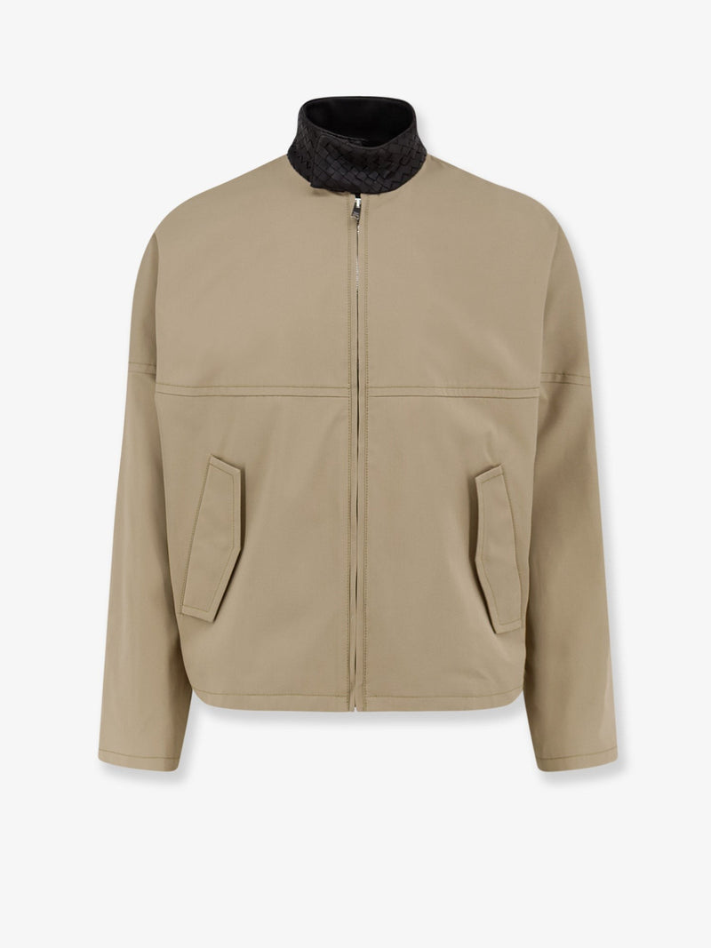 Cotton jacket with Intrecciato detail