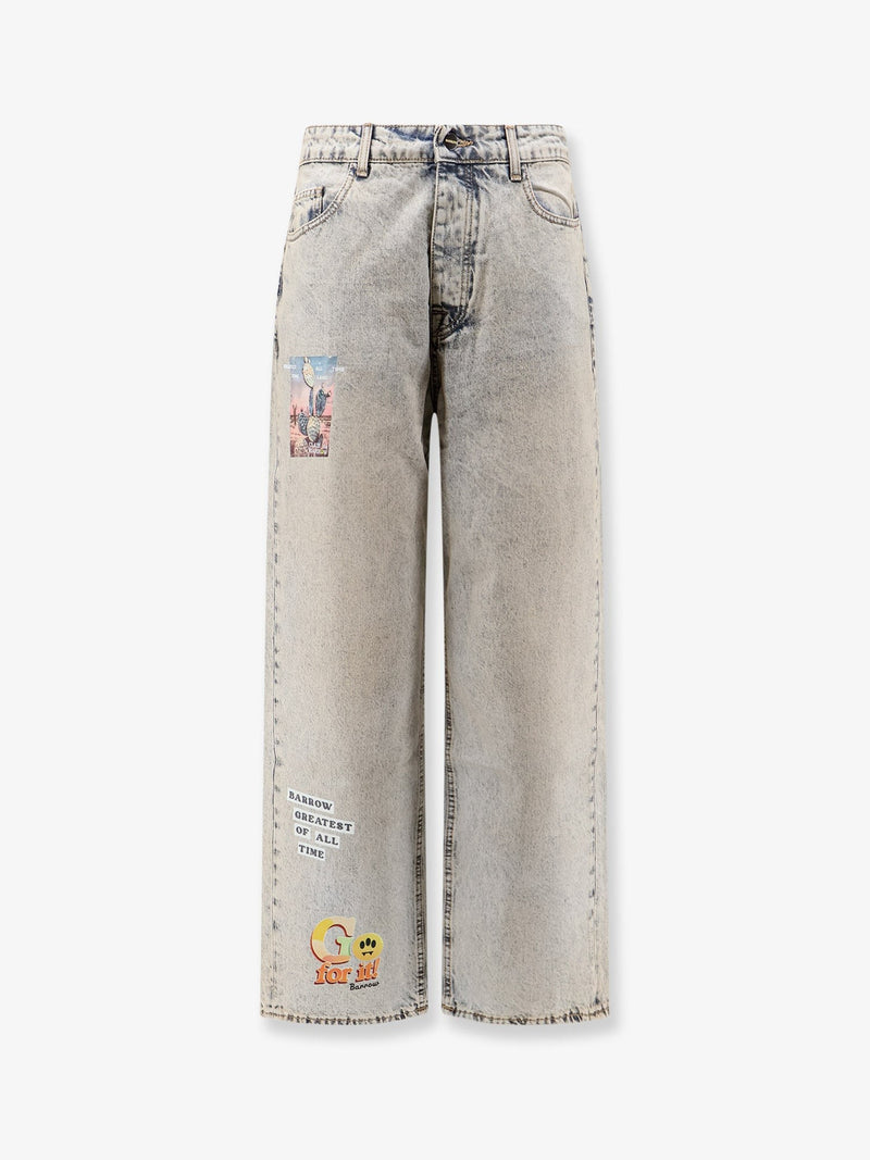 Cotton jeans with all-over print