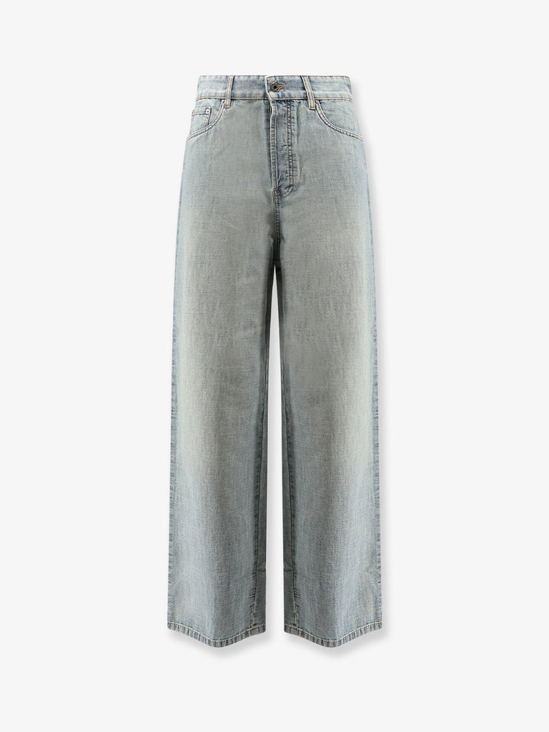 Cotton Jeans with Logo Lettering embroidery