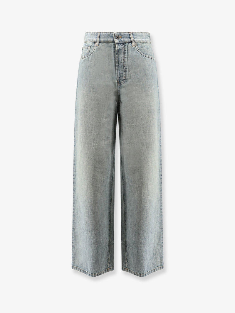 Cotton Jeans with Logo Lettering embroidery