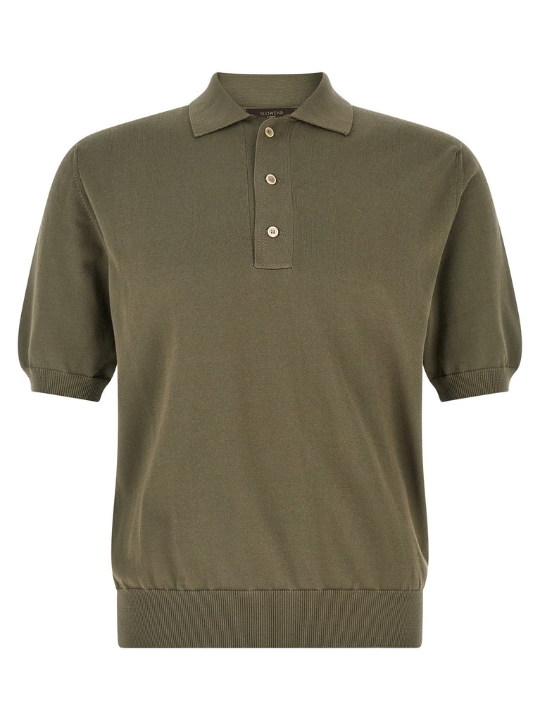 Cotton knit polo shirt