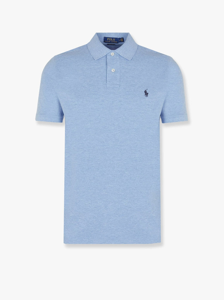 Cotton polo shirt with embroidered logo on the front