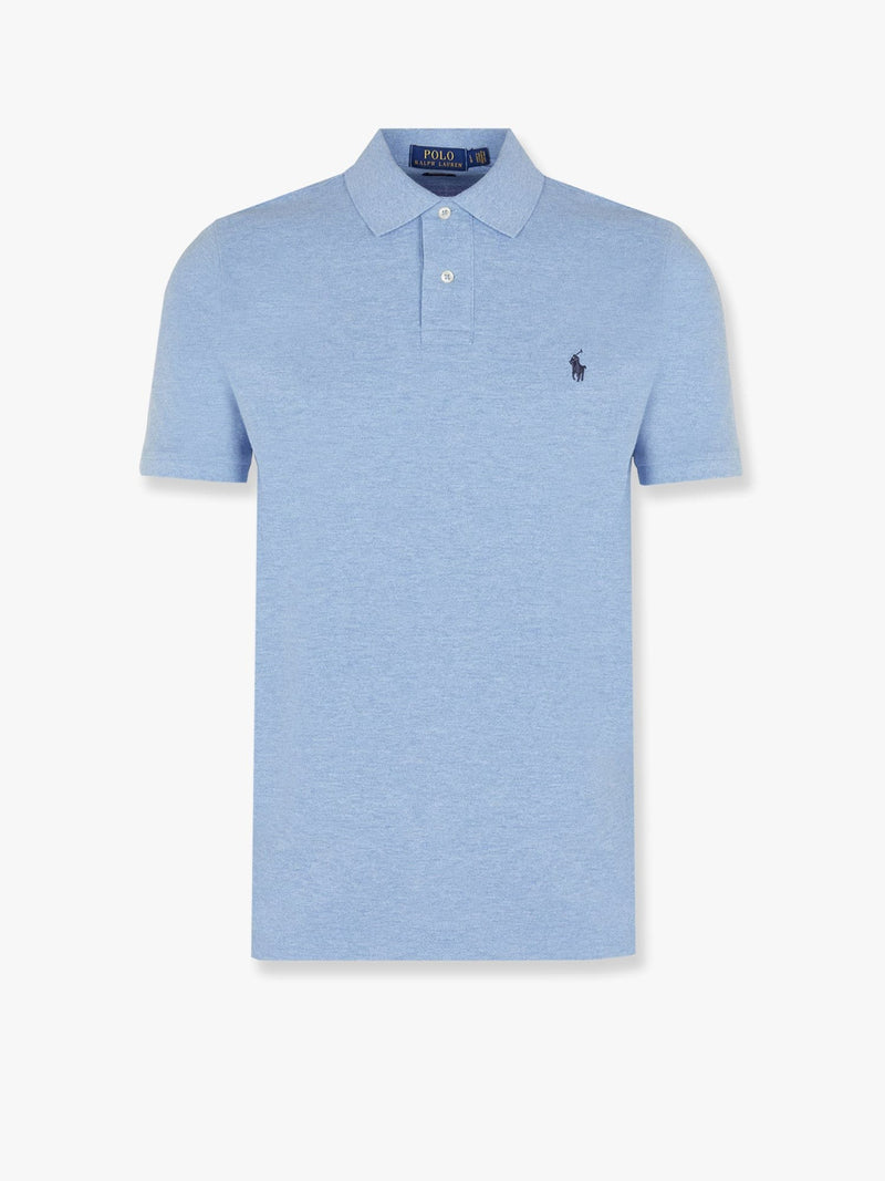 Cotton polo shirt with embroidered logo on the front