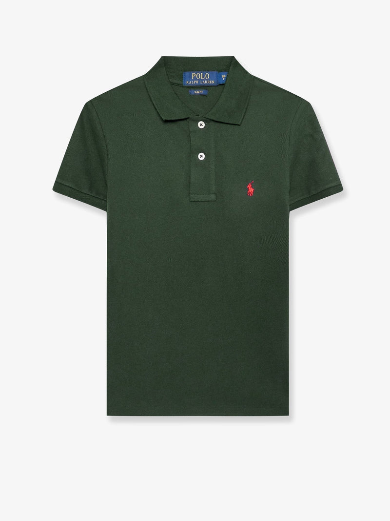 Cotton polo shirt with embroidered logo on the front