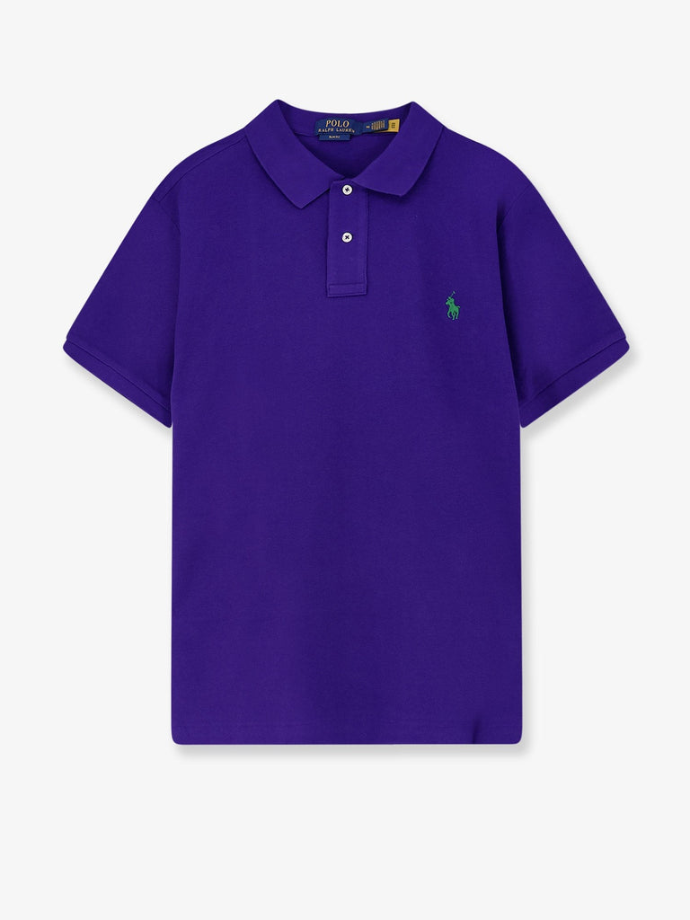 Cotton polo shirt with frontal embroidered logo